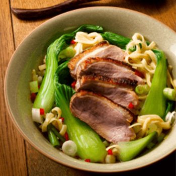 Maple Syrup Glazed Duck Noodle Soup